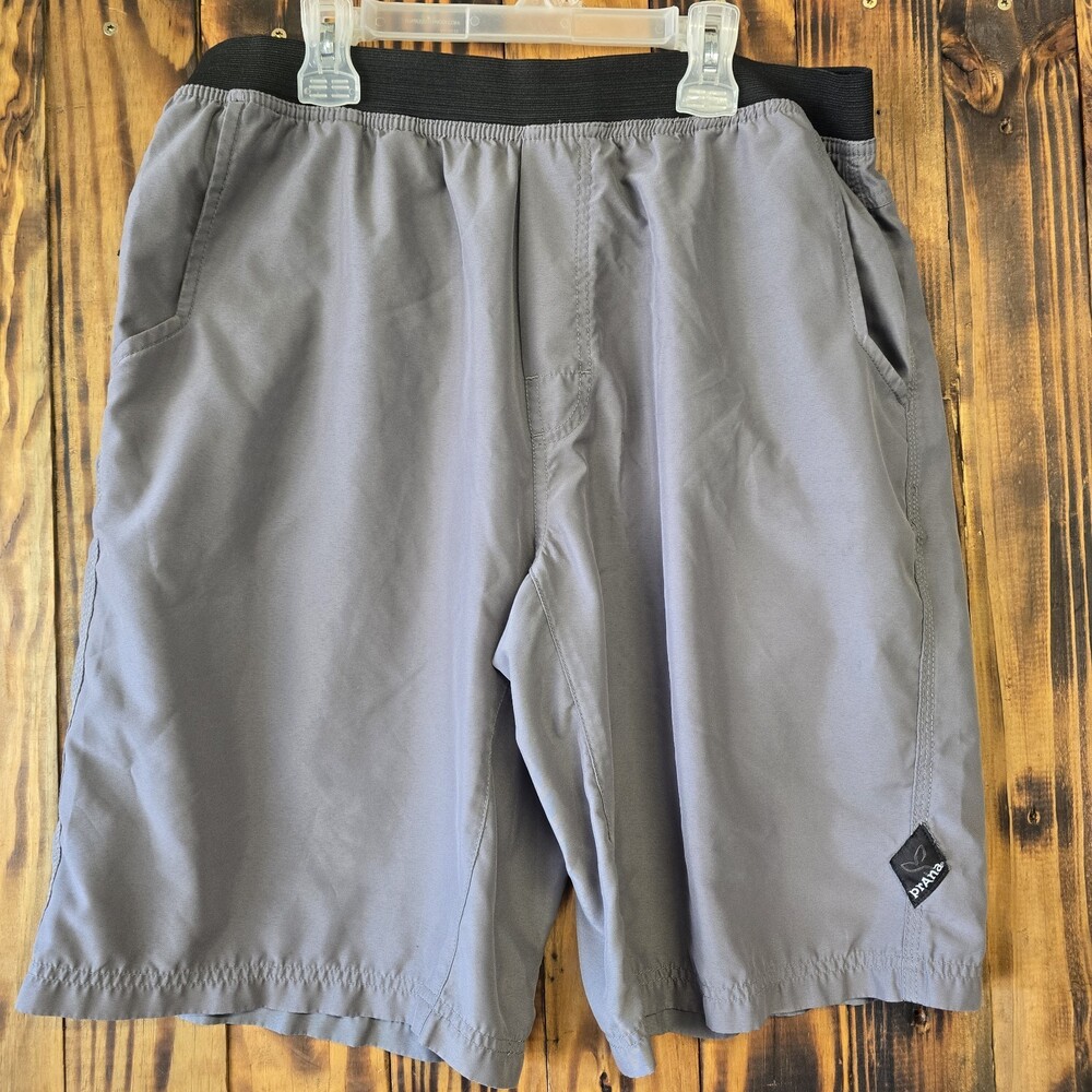 prAna Men's Shorts Bundle 2 Pieces, Green Print, Gray, Pull-on, Large - Picture 2 of 16
